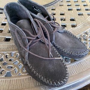 Minnetonka Black Suede